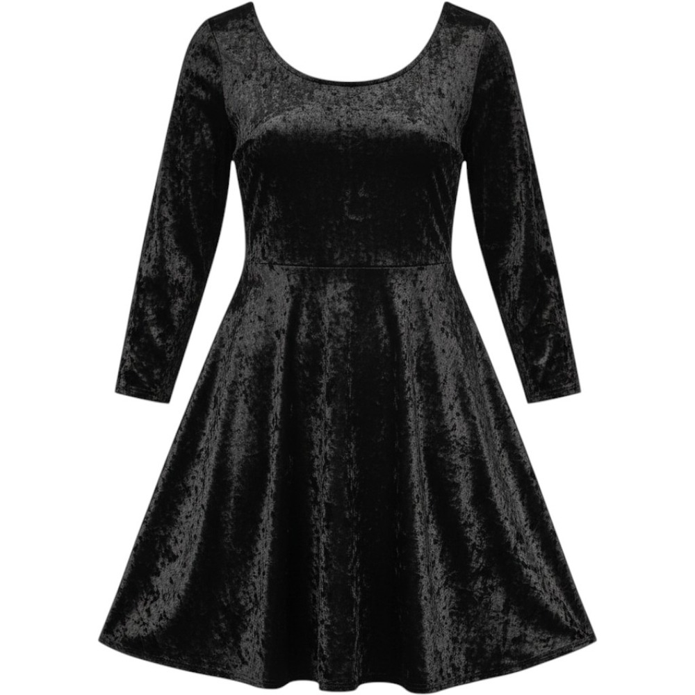 L'Amour Nanette Lepore Black‎ Crushed Velvet Dress Whimsigoth Juniors L